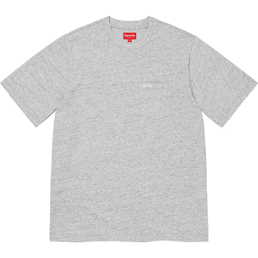 Supreme S S Pocket Tee (SS21) - Heather Grey - $60