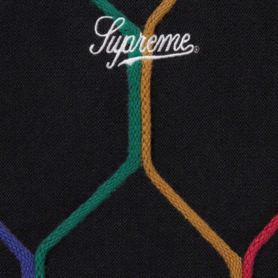 Supreme Hex Zip Up Polo (SS21) - Black - $128