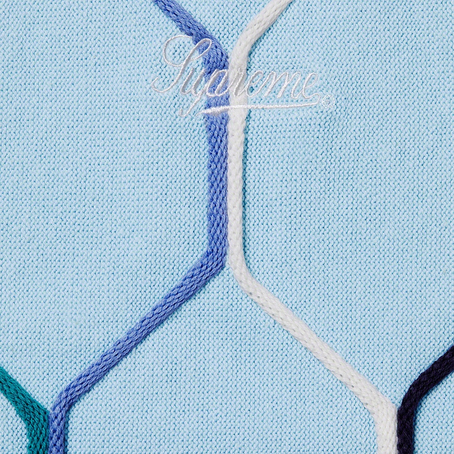 Supreme Hex Zip Up Polo (SS21) - Blue - $128