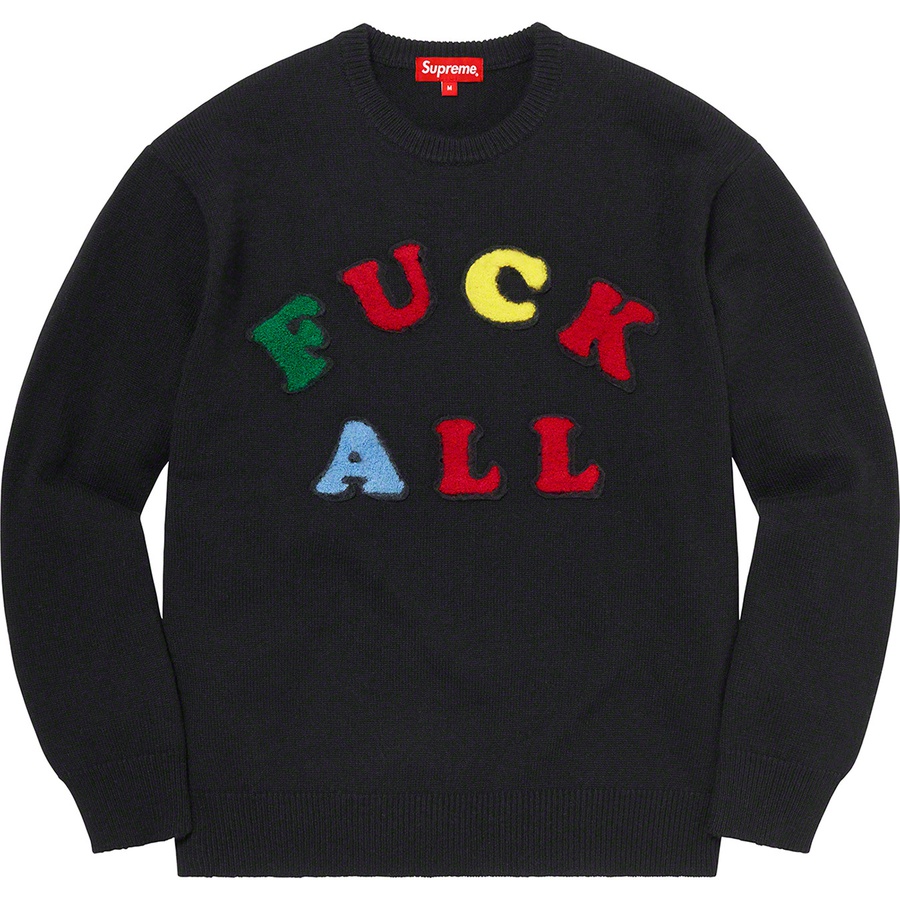 Supreme Jamie Reid Supreme Fuck All Sweater (SS21) - Black - $168