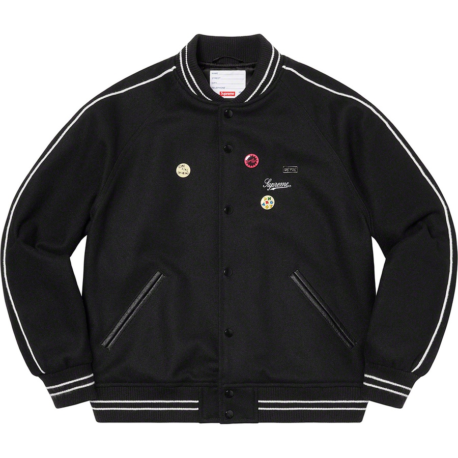 Supreme Jamie Reid Supreme It's All Bollocks Varsity Jacket (SS21) - Black - $368