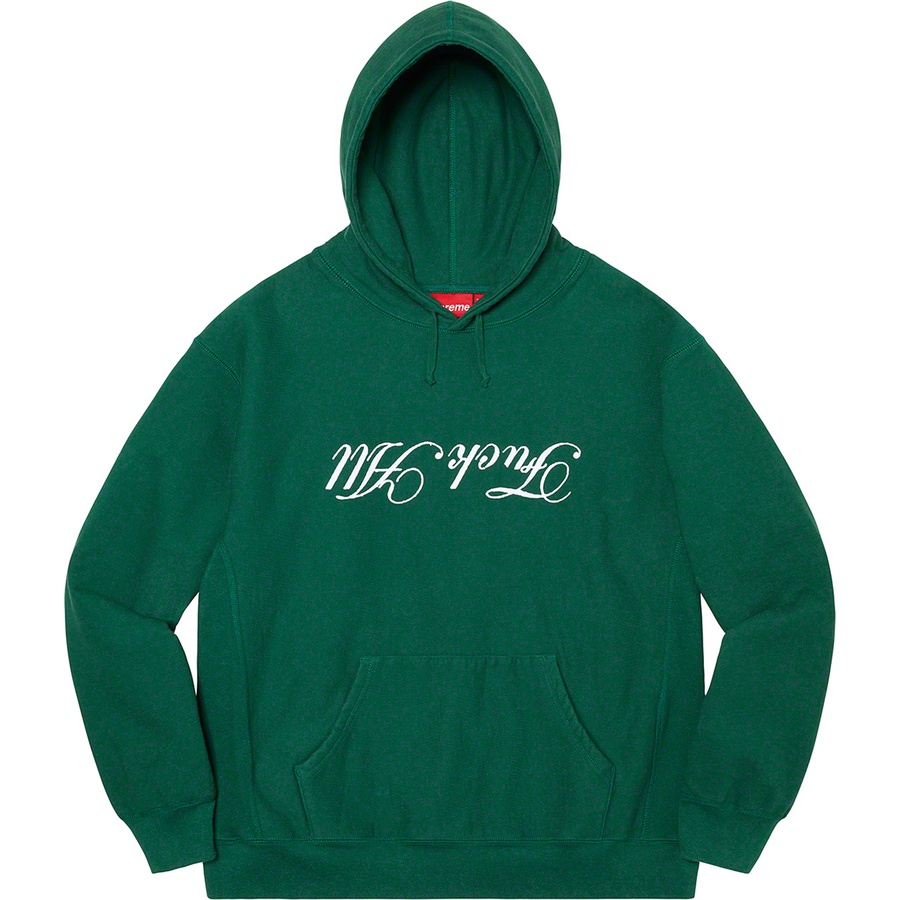 Supreme Jamie Reid Supreme Fuck All Hooded Sweatshirt (SS21) - Dark Green - $158
