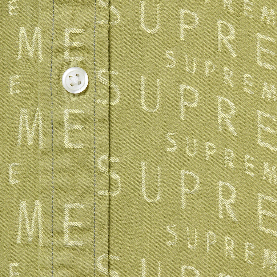 Supreme Warp Jacquard Logos Denim Shirt (SS21) - Sage - $148