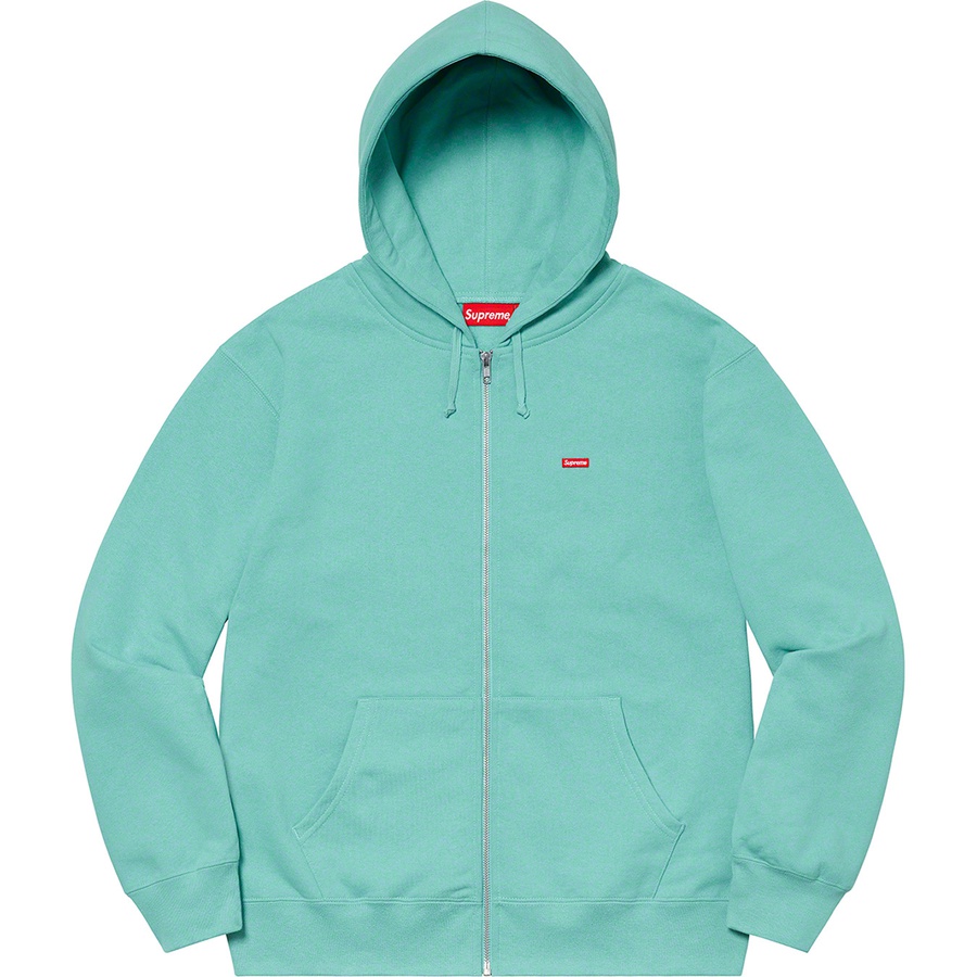 Supreme Small Box Zip Up Hooded Sweatshirt (SS21) - Dusty Aqua - $158