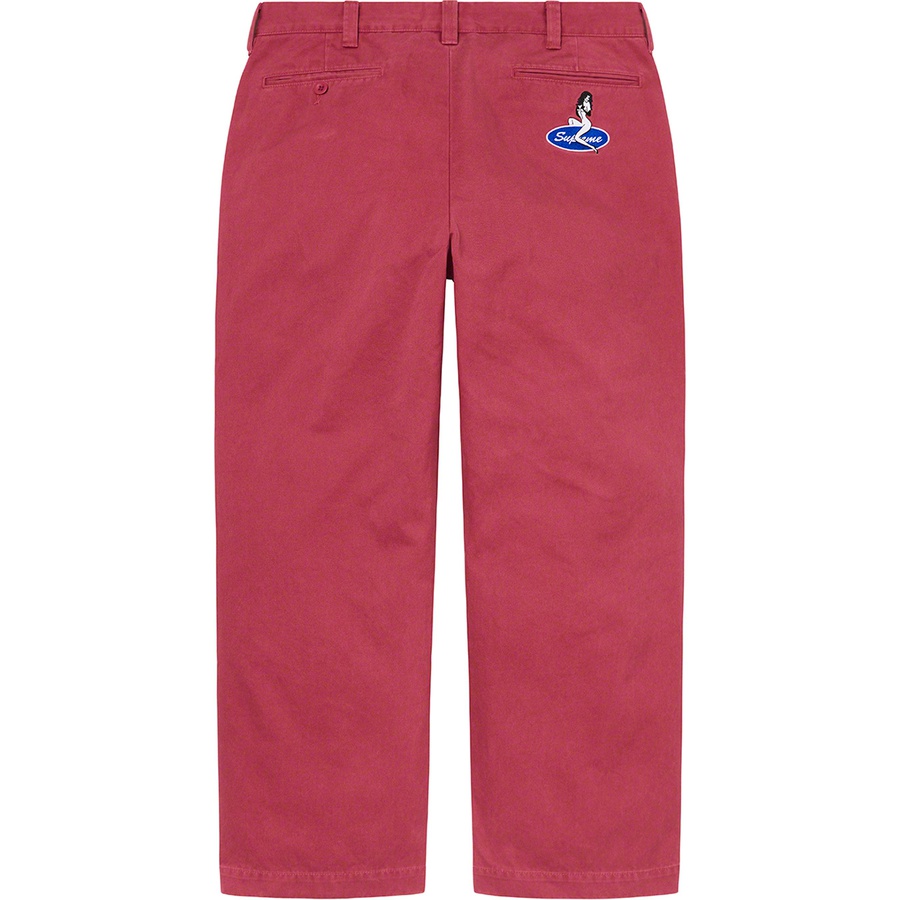 Supreme Pin Up Chino Pant (SS21) - Cardinal - $148