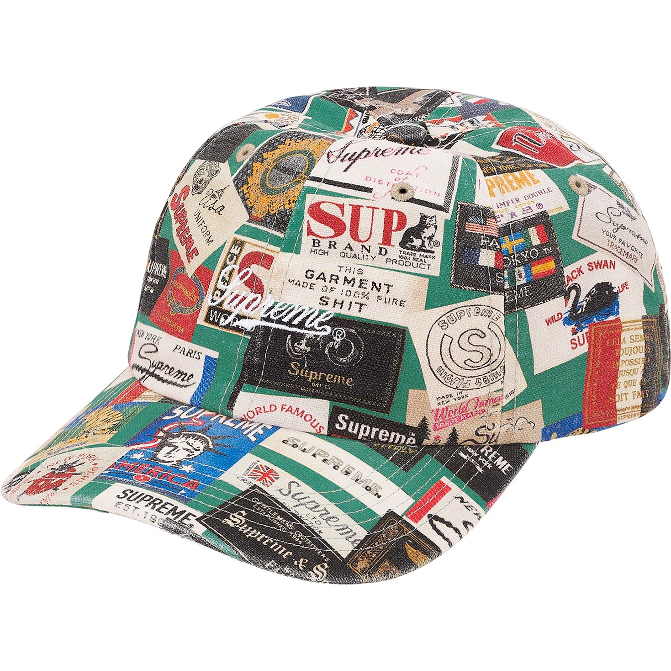 Supreme Labels 6-Panel (SS21) - Green - $48