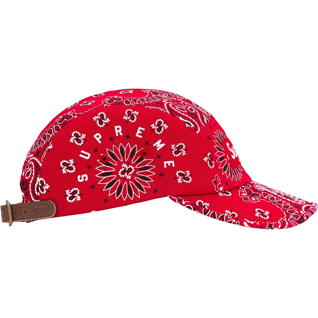 Supreme Bandana Camp Cap (SS21) - Red - $48