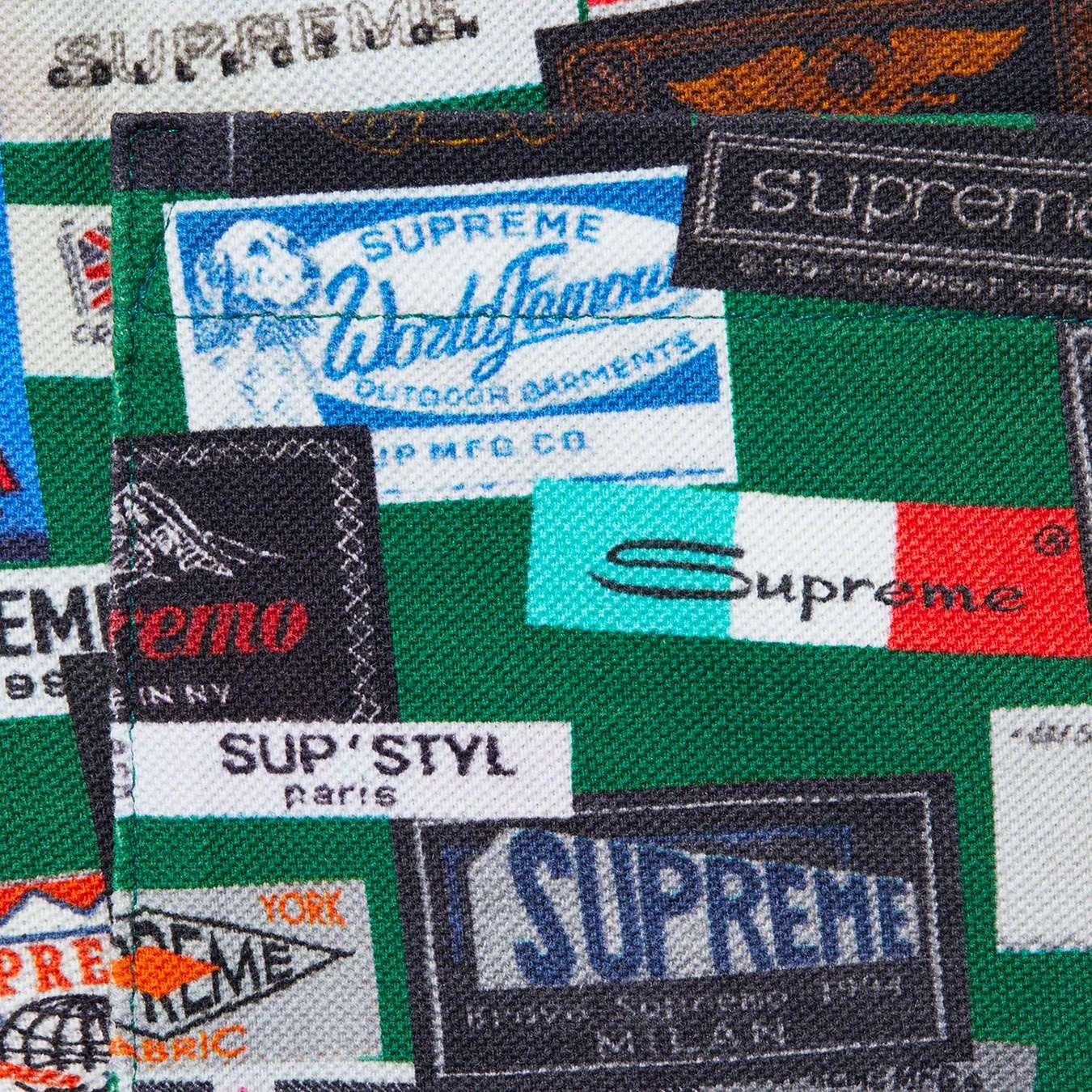 Supreme Labels Pique Short (SS21) - Green - $110