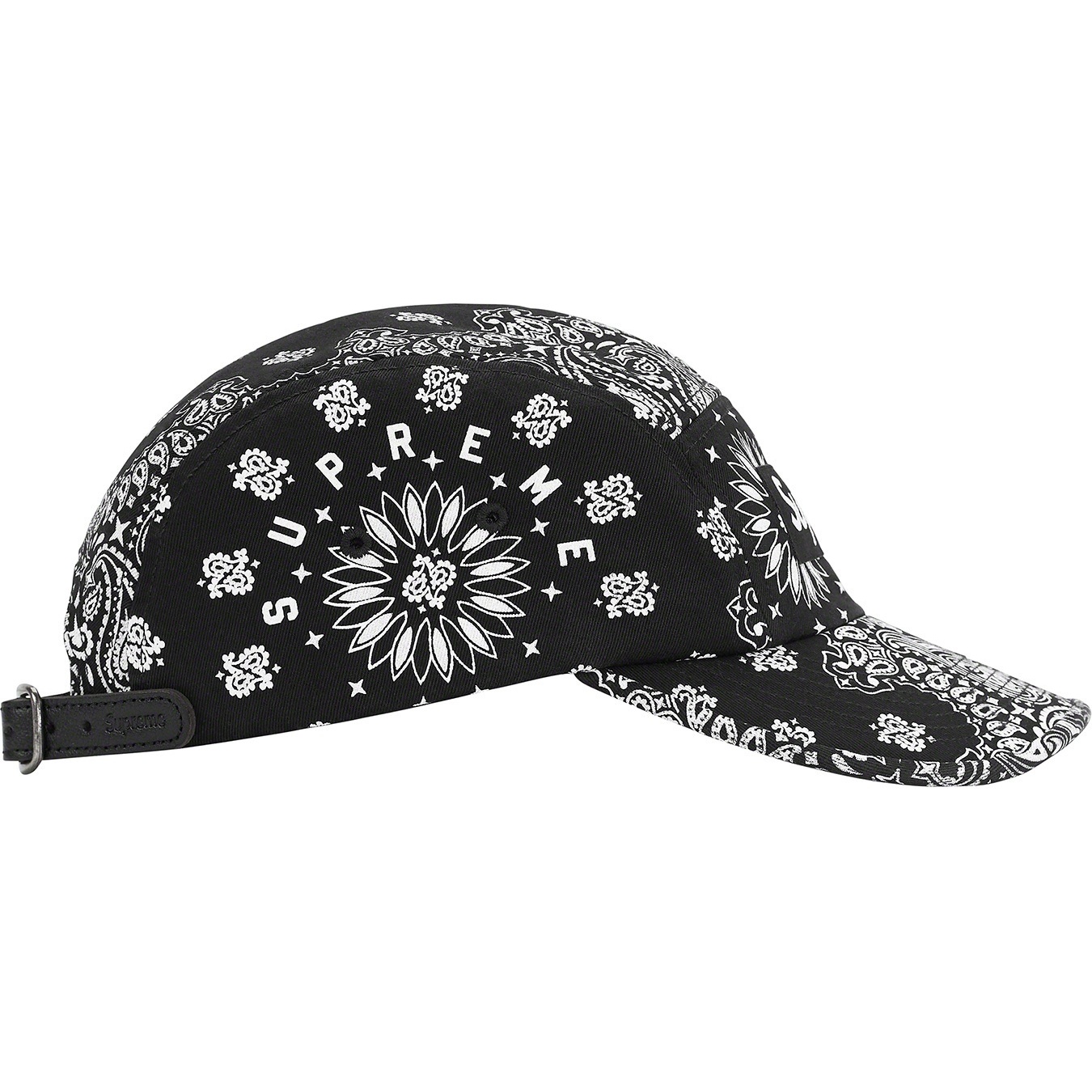 Supreme Bandana Camp Cap (SS21) - Black - $48