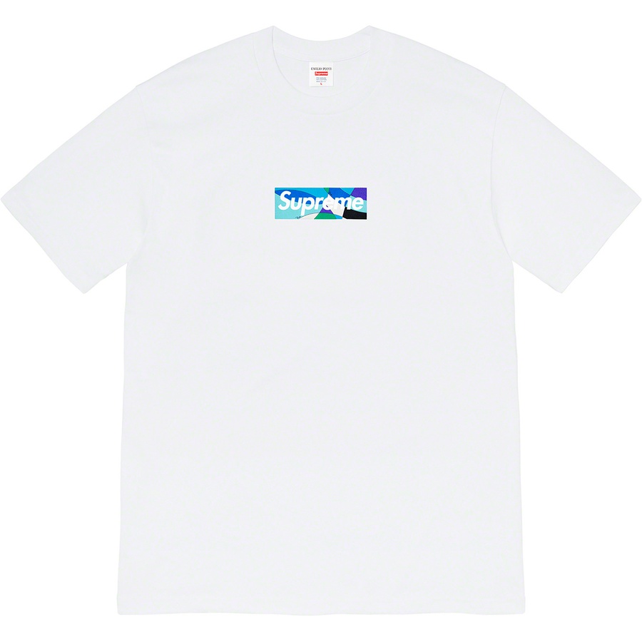 Supreme Supreme Emilio Pucci Box Logo Tee (SS21) - White/Blue - $54