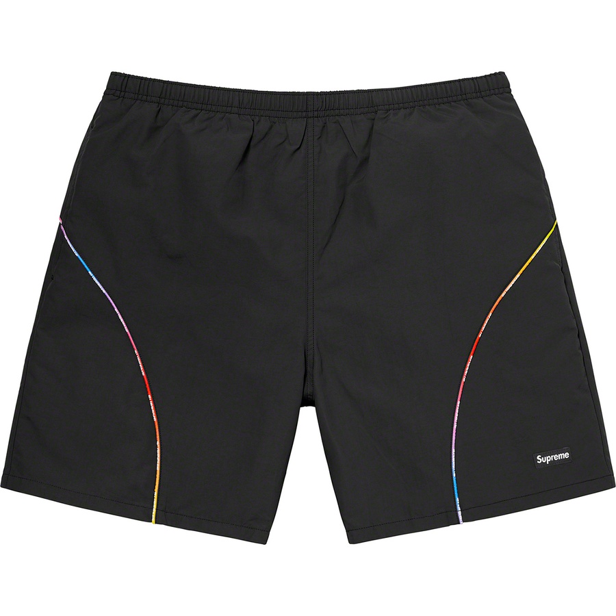 Supreme Gradient Piping Water Short (SS21) - Black - $110