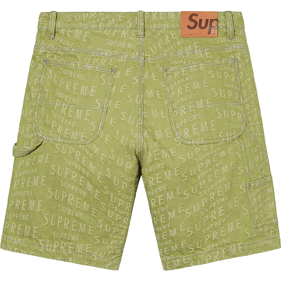 Supreme Warp Jacquard Logos Denim Painter Short (SS21) - Sage - $138