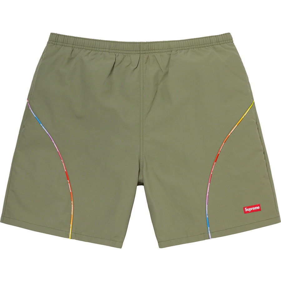 Supreme Gradient Piping Water Short (SS21) - Olive - $110