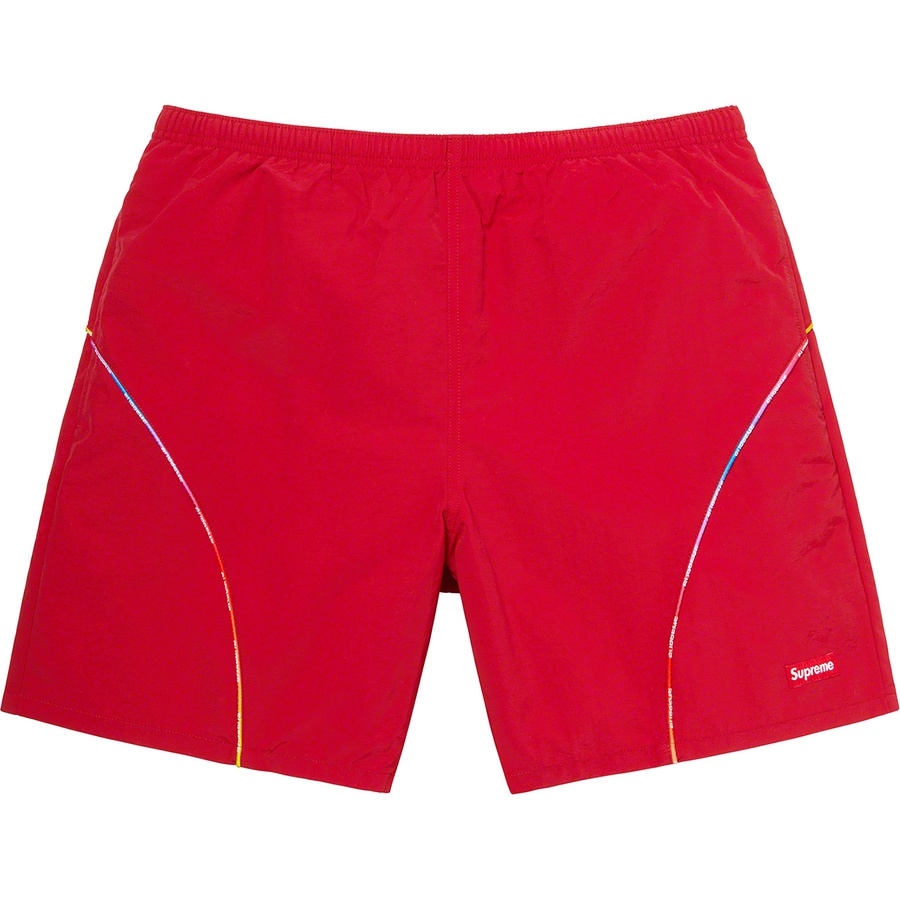 Supreme Gradient Piping Water Short (SS21) - Red - $110