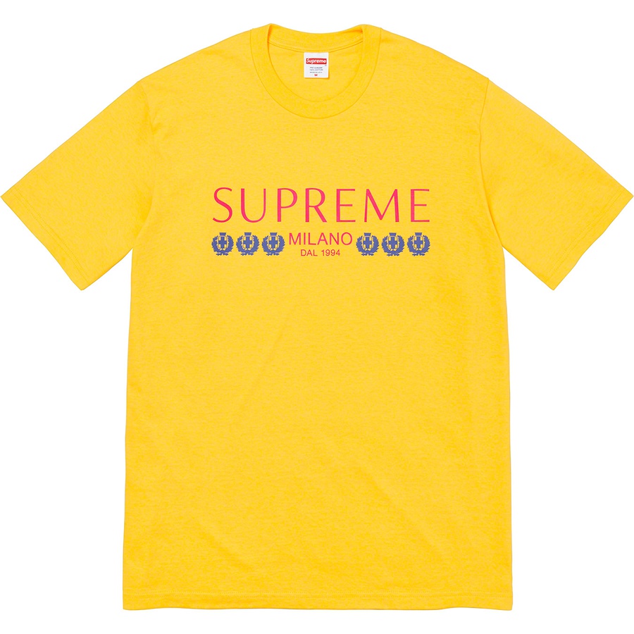 Supreme Milano Tee (SS21) - Yellow - $38
