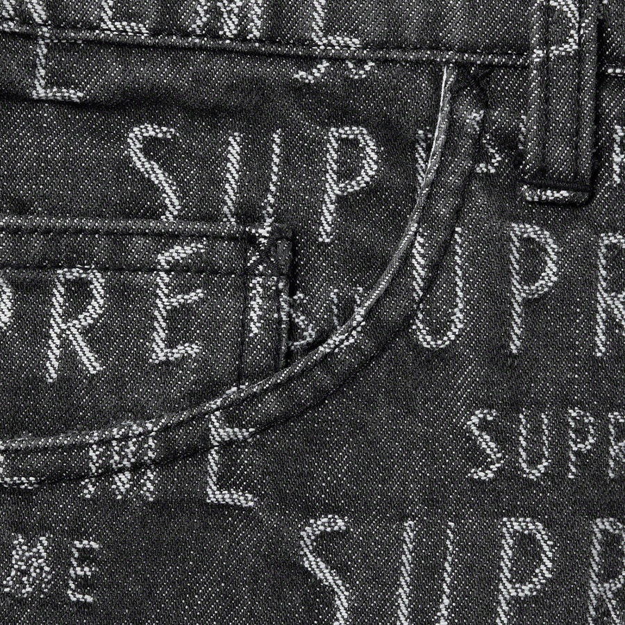 Supreme Warp Jacquard Logos Denim Painter Short (SS21) - Black - $138