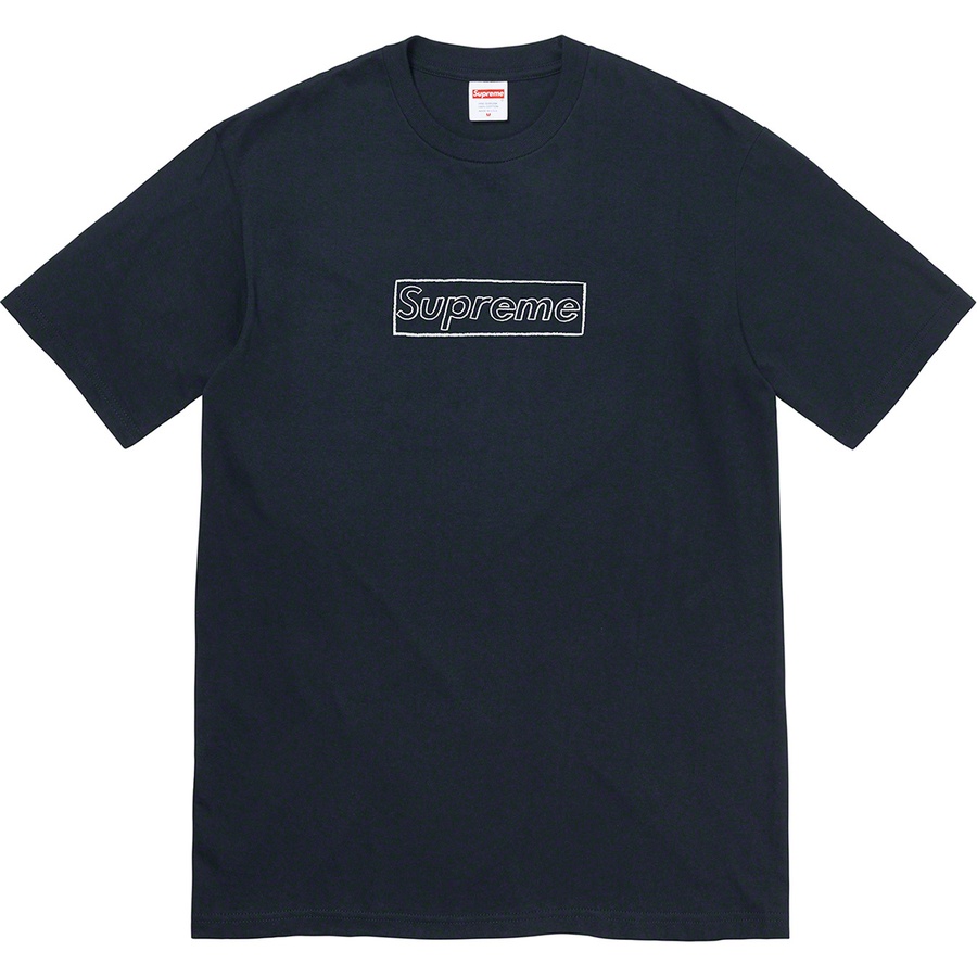 Supreme KAWS Chalk Logo Tee (SS21) - Navy - $38