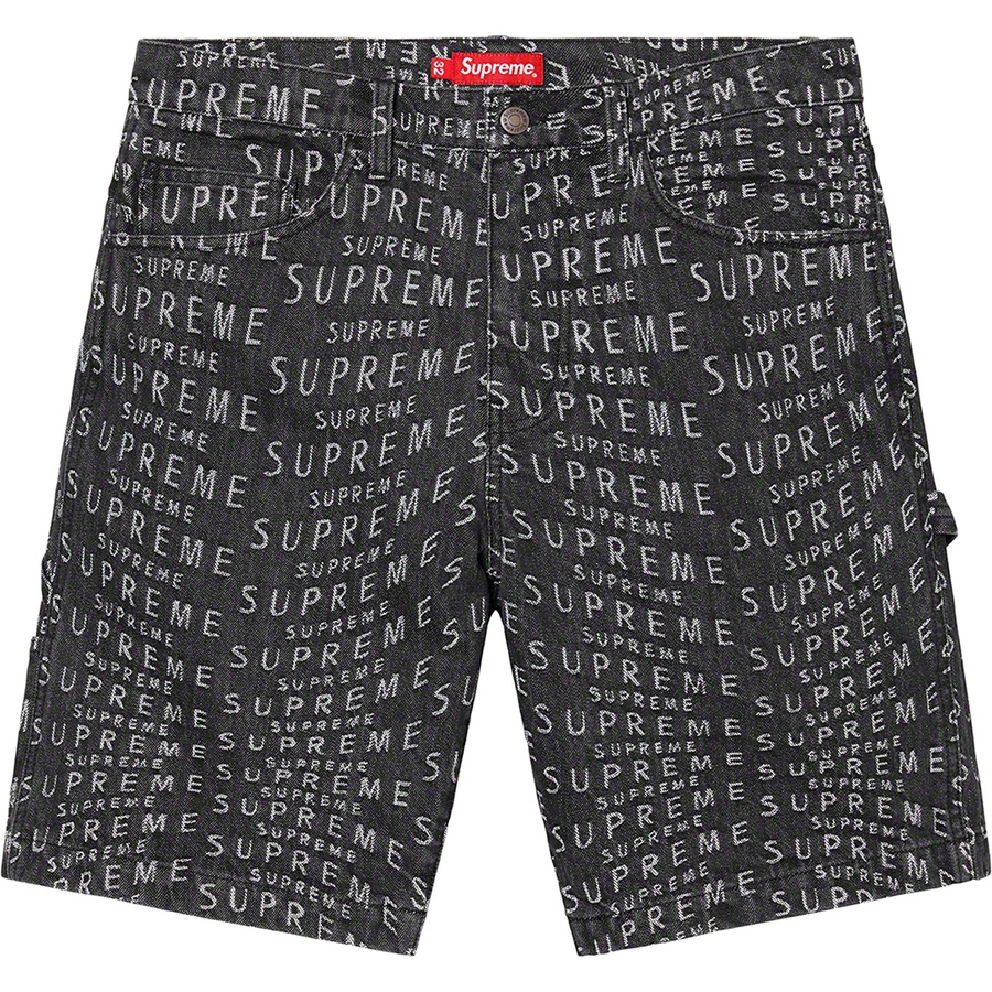 Supreme Warp Jacquard Logos Denim Painter Short (SS21) - Black - $138