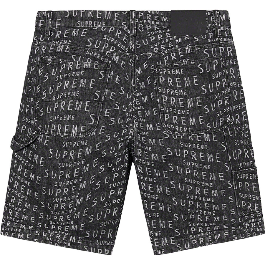 Supreme Warp Jacquard Logos Denim Painter Short (SS21) - Black - $138