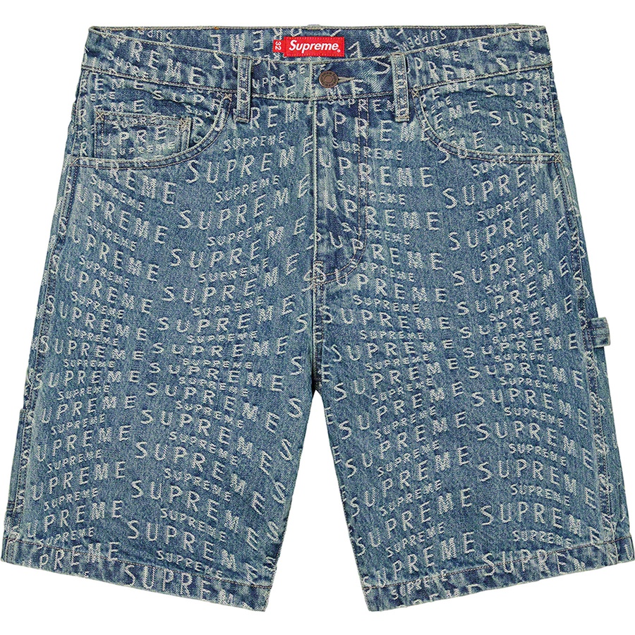 Supreme Warp Jacquard Logos Denim Painter Short (SS21) - Blue - $138