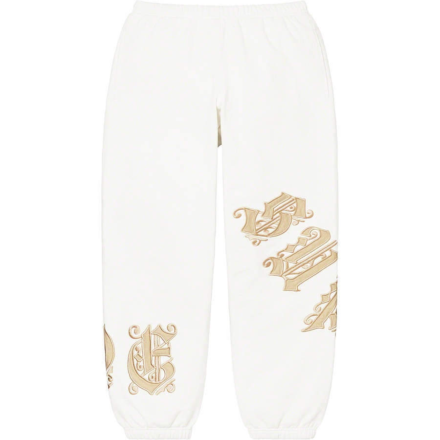 Supreme Old English Wrap Sweatpant (SS21) - White - $148