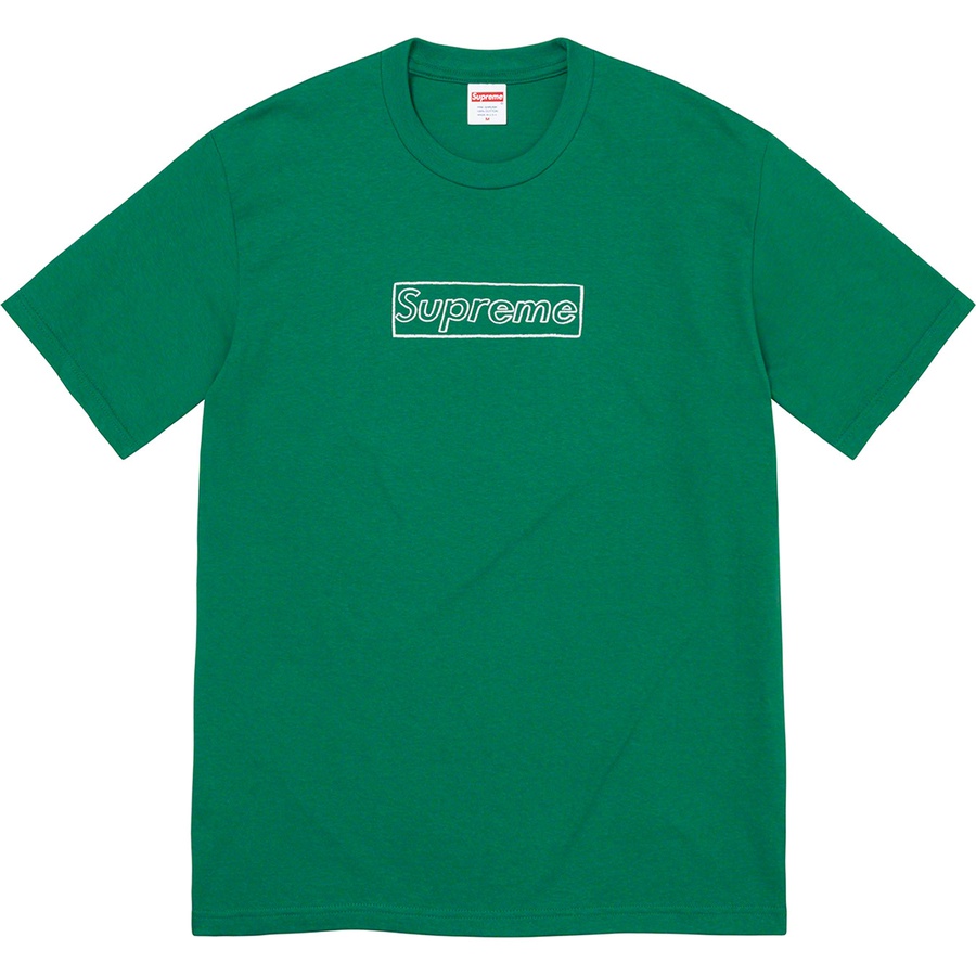Supreme KAWS Chalk Logo Tee (SS21) - Light Pine - $38