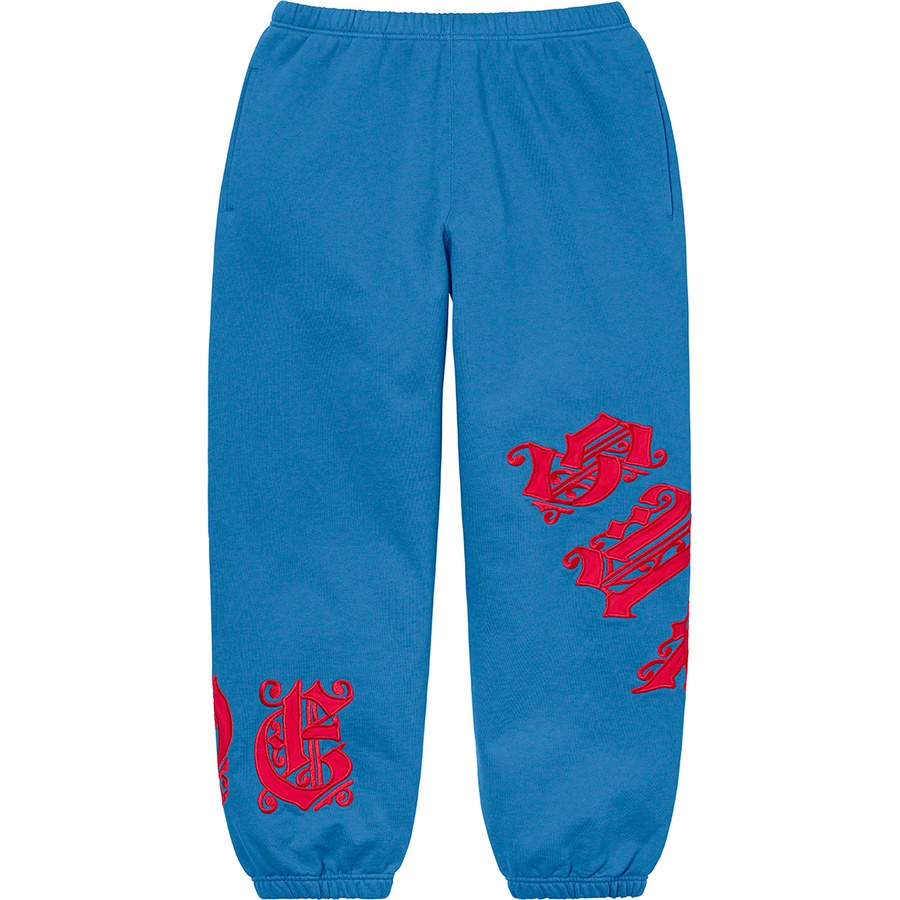 Supreme Old English Wrap Sweatpant (SS21) - Pale Royal - $148