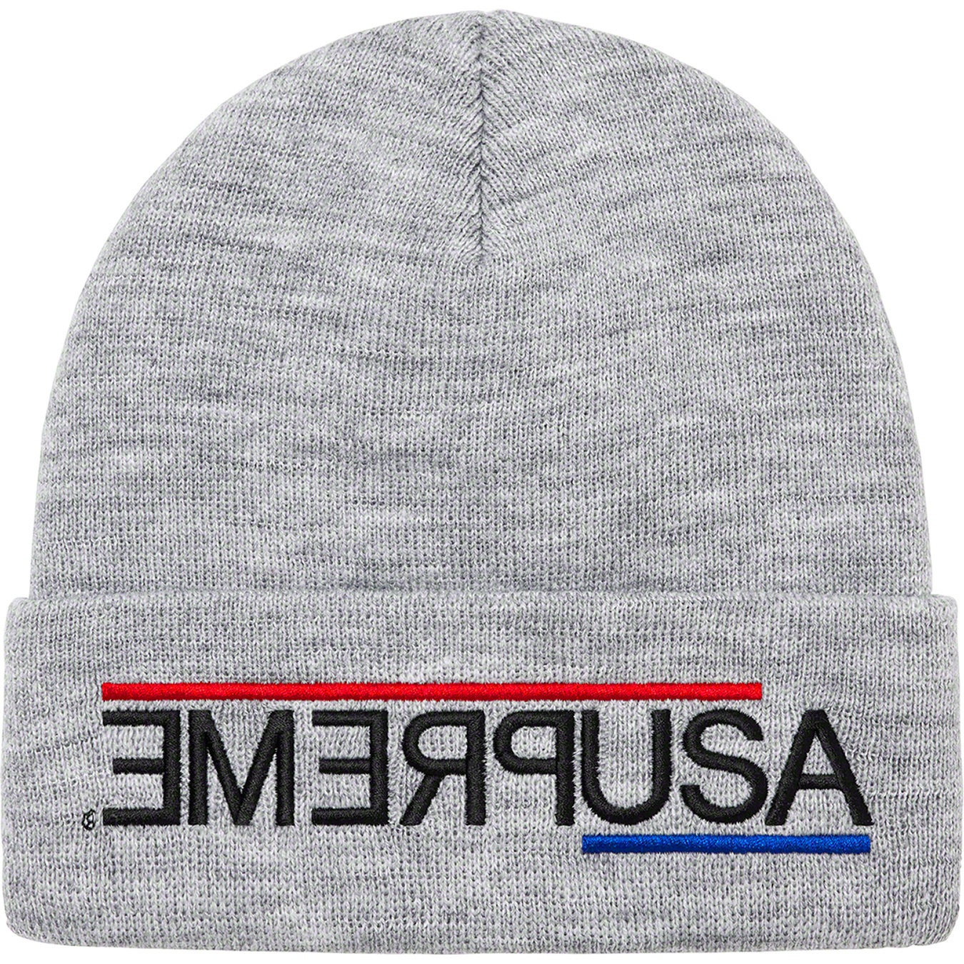 Supreme USA Beanie (FW21) - Heather Grey - $38