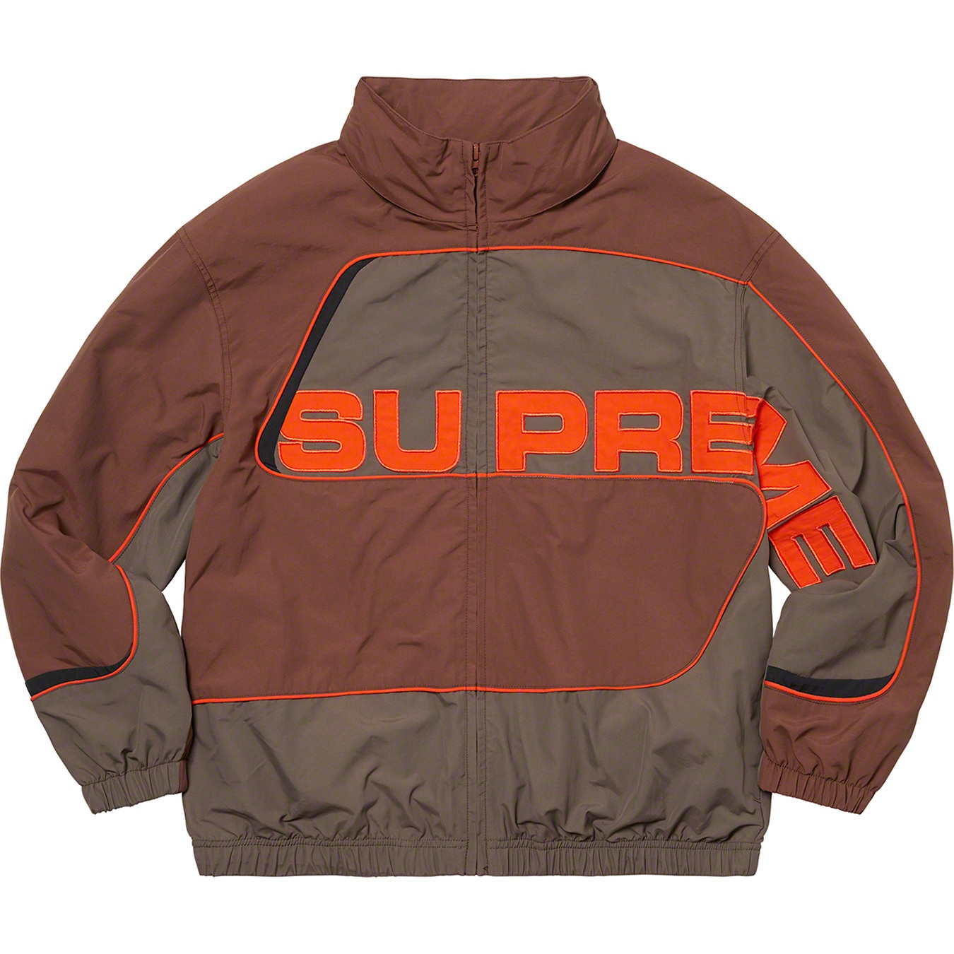 Supreme S Paneled Track Jacket (FW21) - Brown - $168