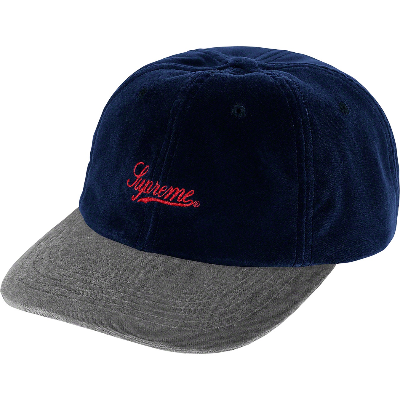 Supreme Velvet 2-Tone 6-Panel (FW21) - Navy - $54