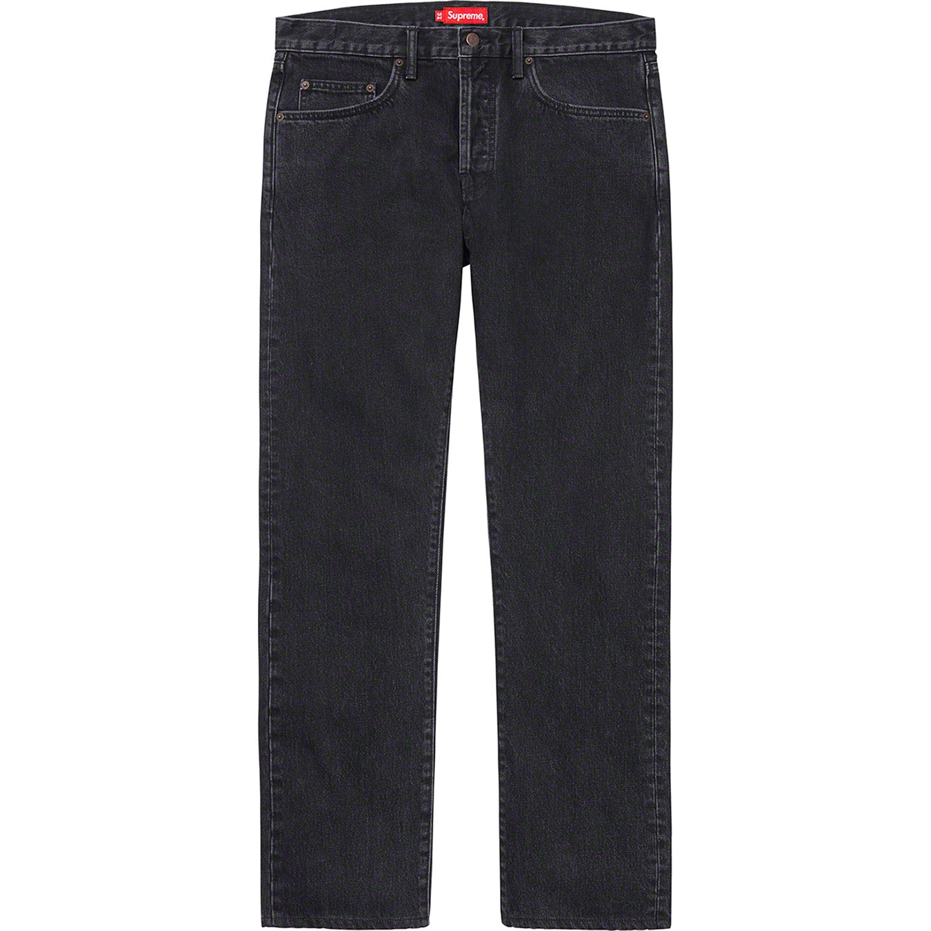Supreme Stone Washed Black Slim Jean (FW21) - Washed Black - $148