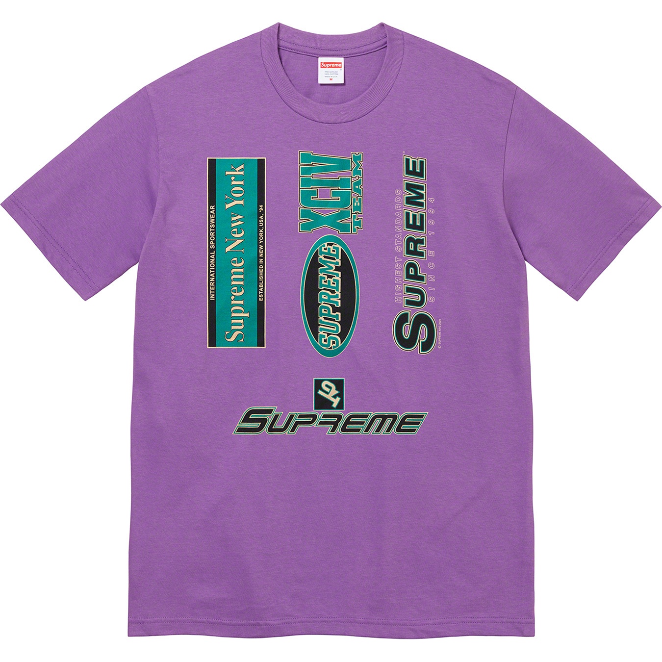 Supreme Multi Logos Tee (FW21) - Purple - $38