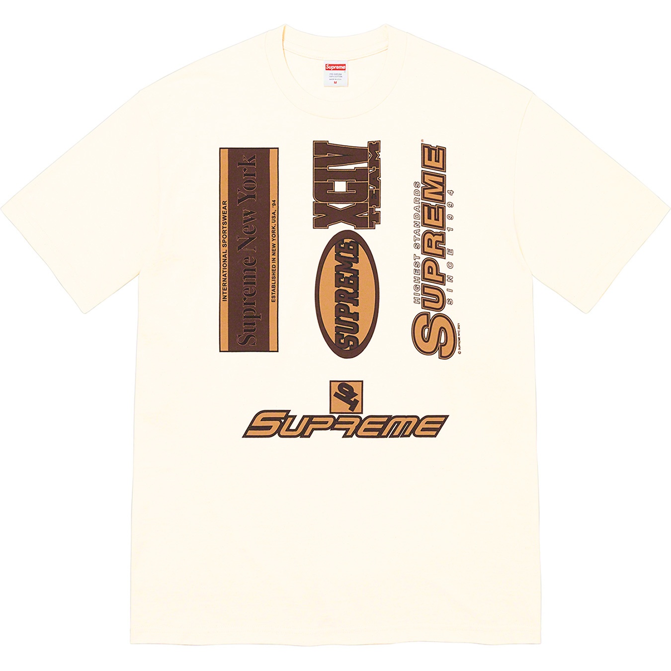 Supreme Multi Logos Tee (FW21) - Natural - $38