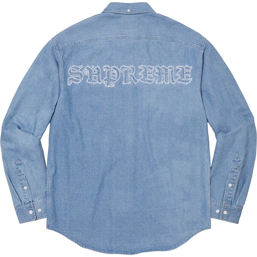Supreme Appliqué Denim Shirt (FW21) - Blue - $138