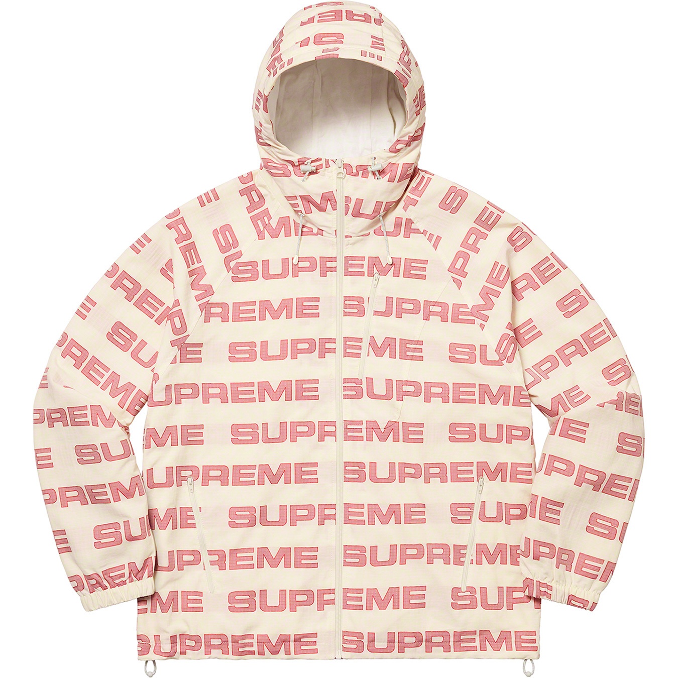 Supreme Logo Ripstop Hooded Track Jacket (FW21) - Natural - $178