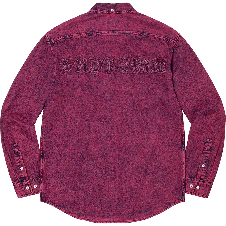 Supreme Appliqué Denim Shirt (FW21) - Purple - $138