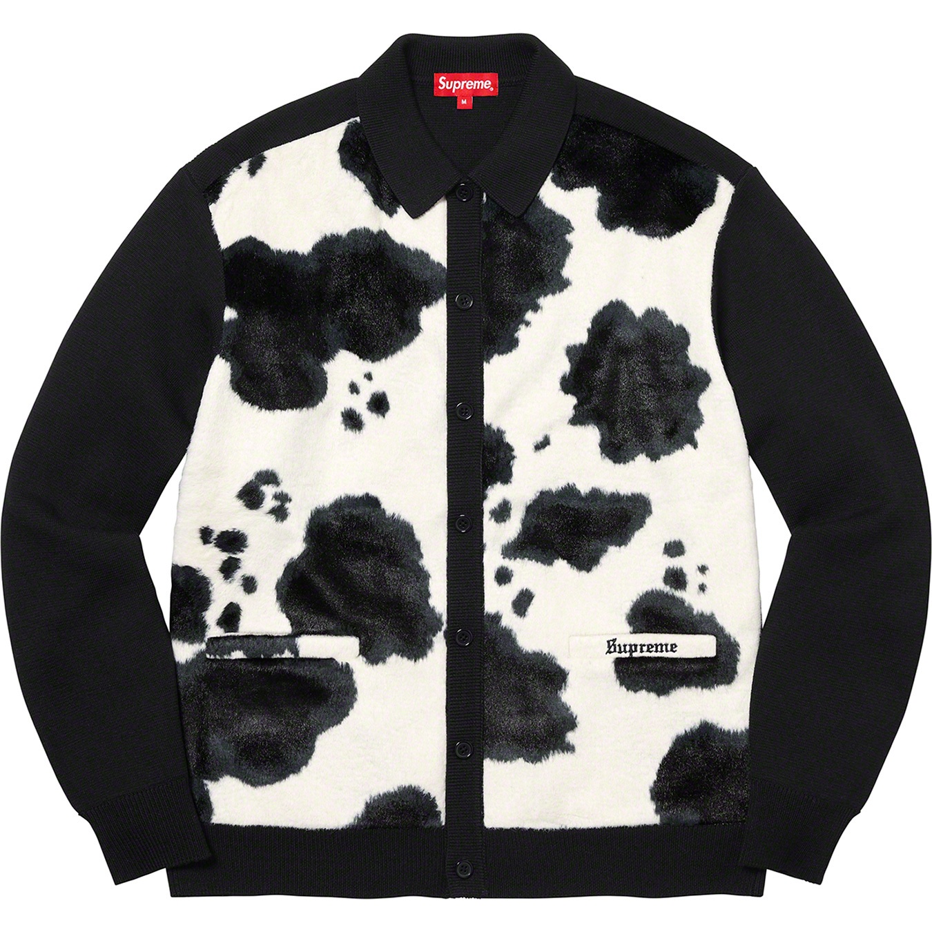 Supreme Cow Print Cardigan (FW21) - Black - $178