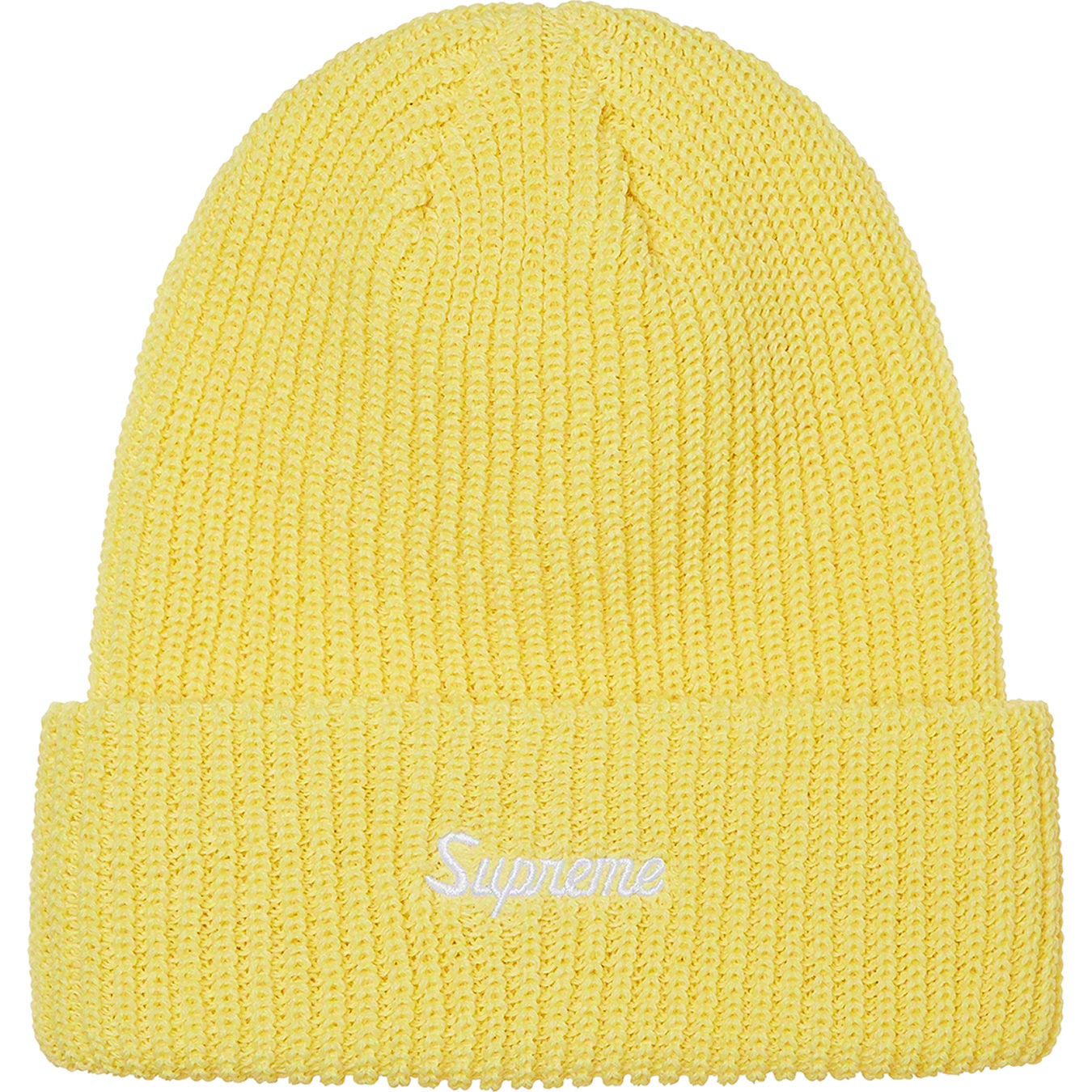 Supreme Loose Gauge Beanie (FW21) - Light Yellow - $38