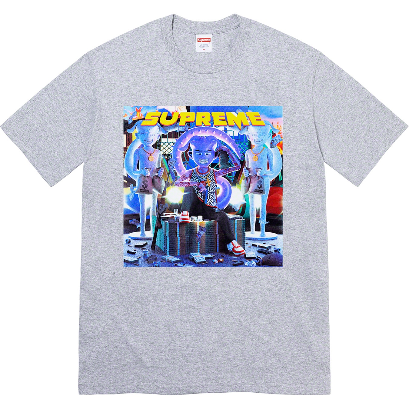 Supreme Richest Tee (FW21) - Heather Grey - $38