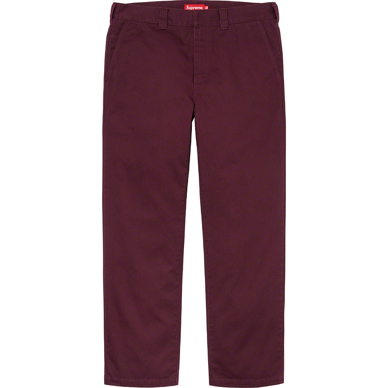 Supreme Work Pant (FW21) - Burgundy - $118