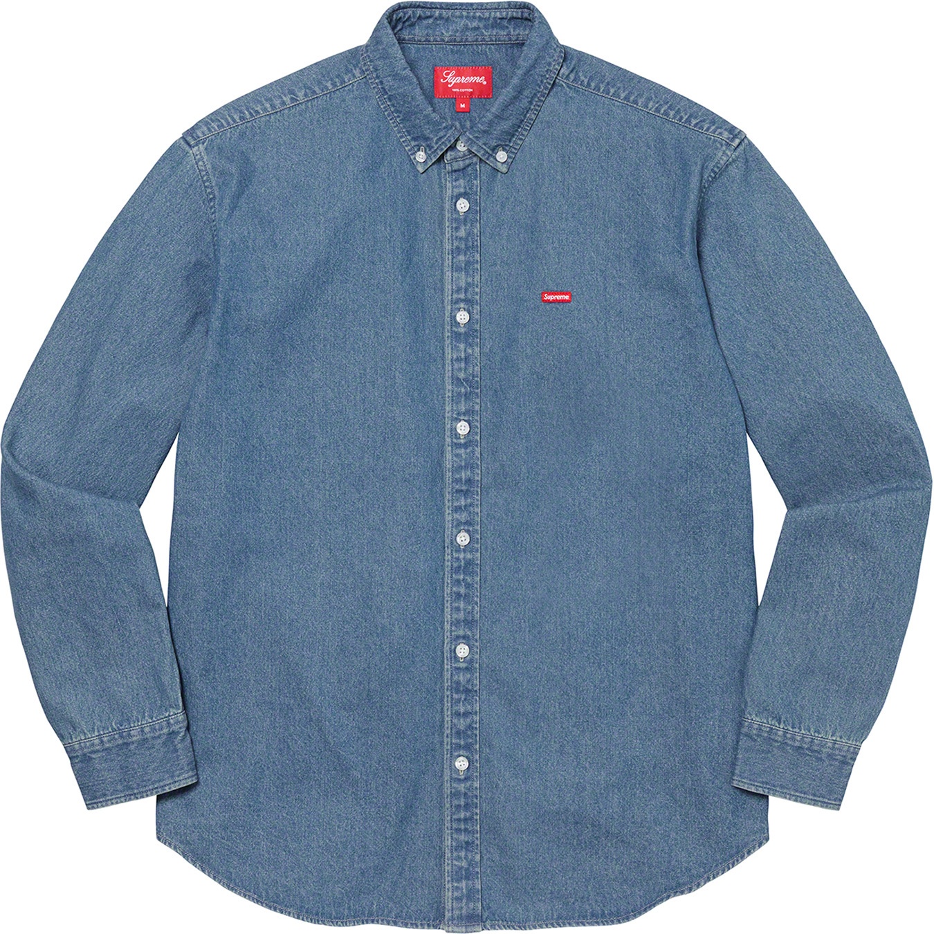 Supreme Small Box Twill Shirt (FW21) - Denim - $128
