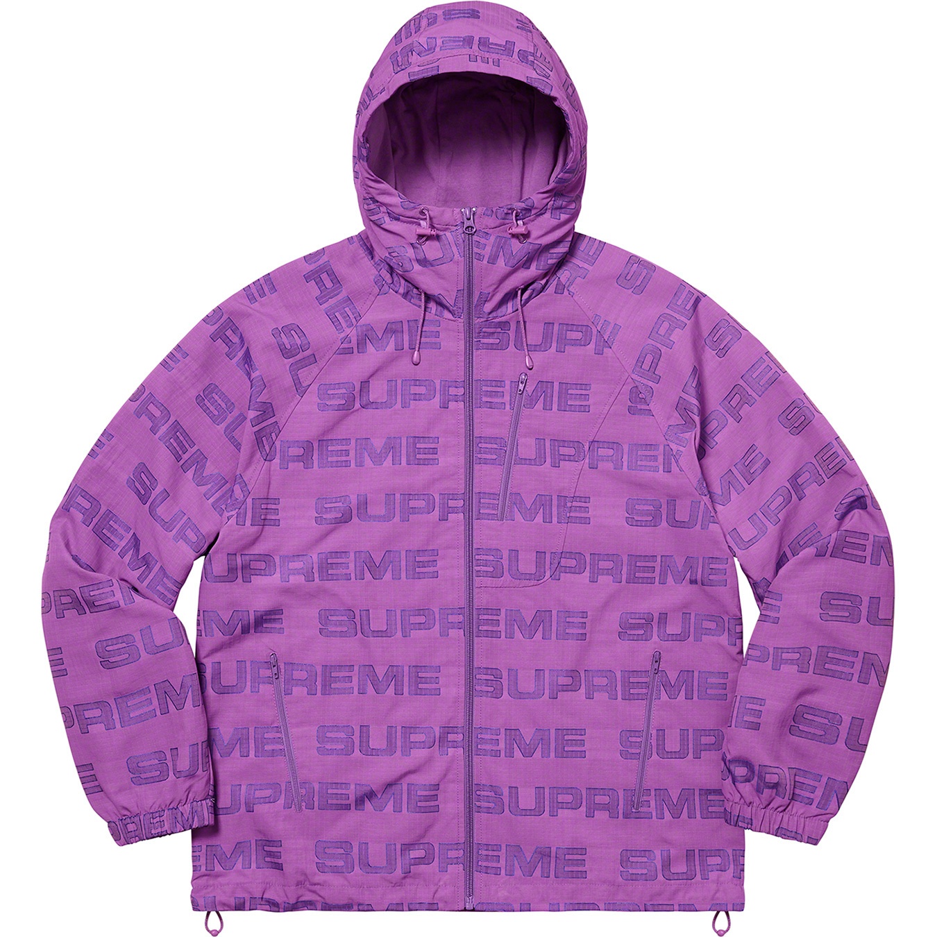 Supreme Logo Ripstop Hooded Track Jacket (FW21) - Purple - $178