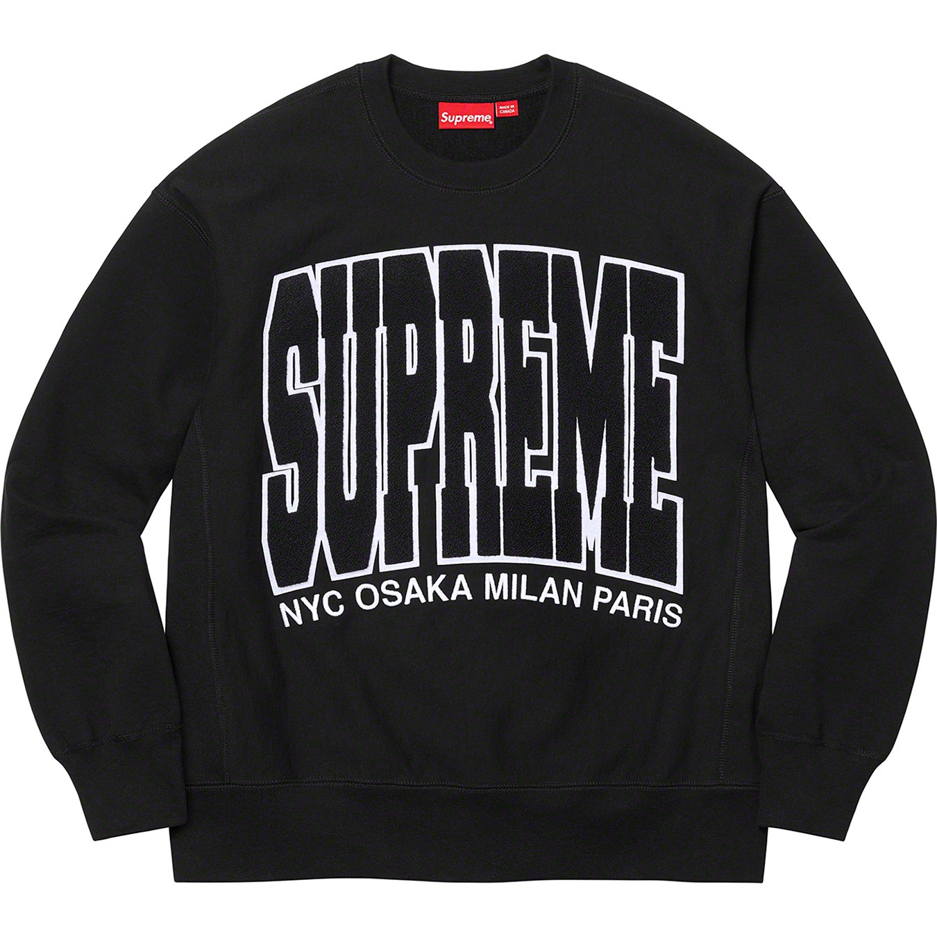 Supreme Cities Arc Crewneck (FW21) - Black - $158