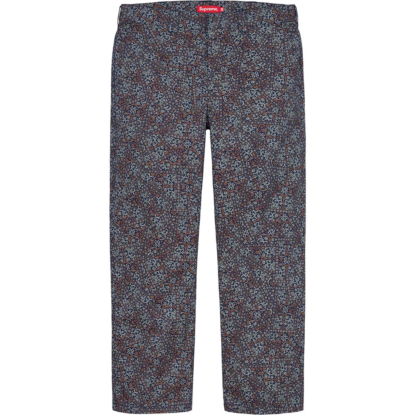 Supreme Work Pant (FW21) - Light Navy Floral Cards - $118