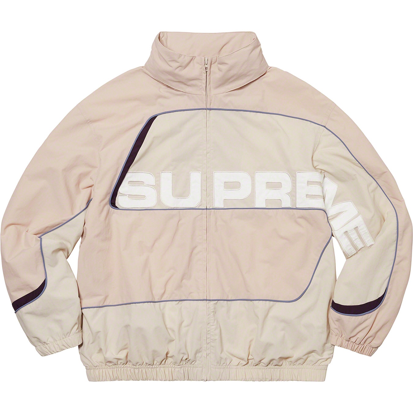 Supreme S Paneled Track Jacket (FW21) - Dusty Pink - $168