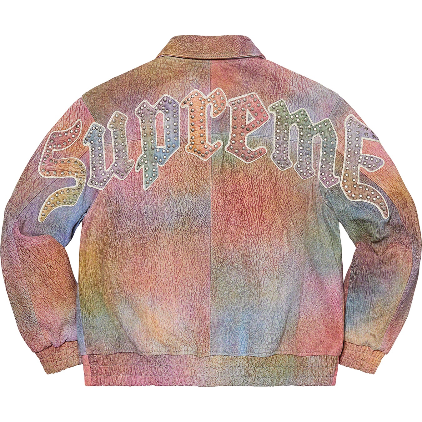 Supreme Pebbled Leather Varsity Jacket (FW21) - Multicolor - $798
