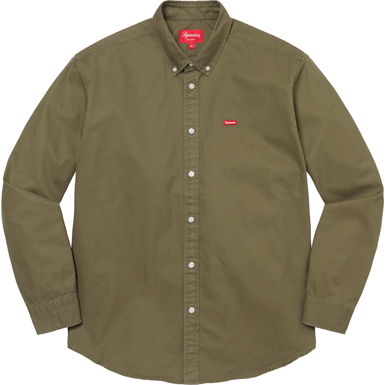 Supreme Small Box Twill Shirt (FW21) - Olive - $128