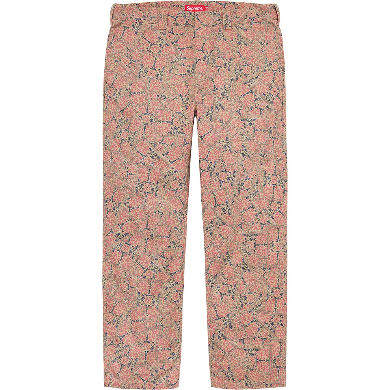 Supreme Work Pant (FW21) - Khaki Floral Cards - $118
