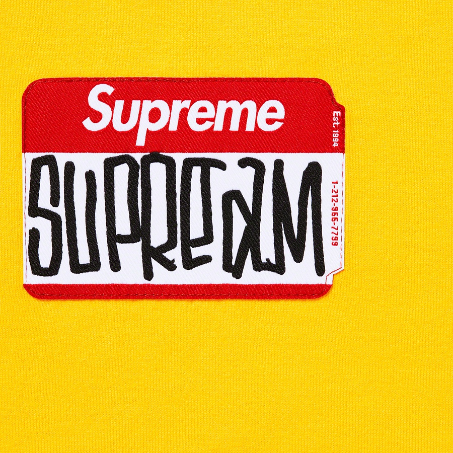 Supreme Gonz Nametag S S Top (FW21) - Yellow - $68