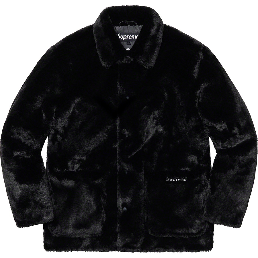 Supreme 2-Tone Faux Fur Shop Coat (FW21) - Black - $388